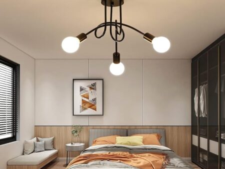 Black HASWEX Modern Chandelier Lighting Vintage Ceiling Lamps Ceiling LiCeiling Lamps Lamps (Size : 3 Heads)