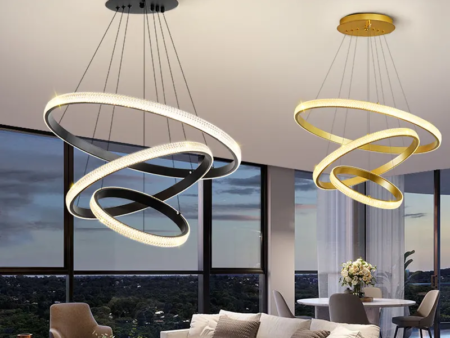 3 rings Gold LED chandelier | LED living room chandelier