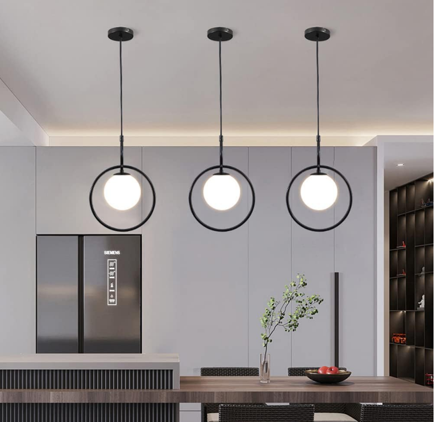 Black Amber Glass Pendant light