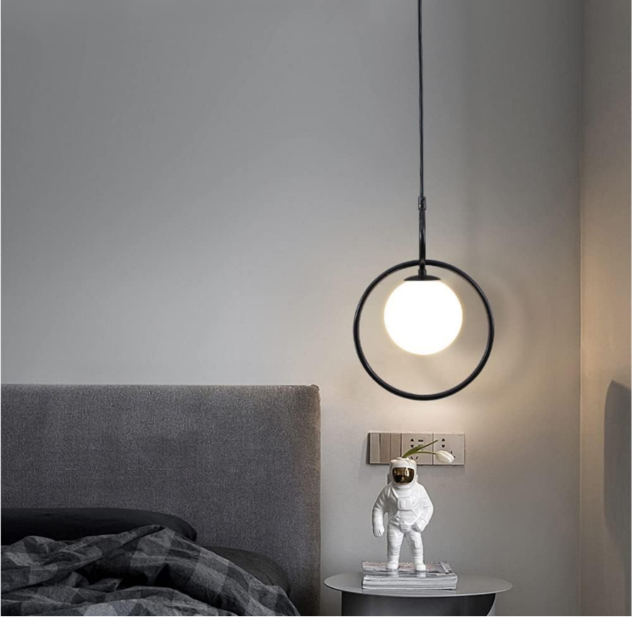 Black Amber Glass Pendant light - Image 3